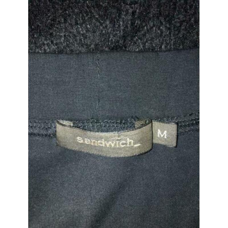 Sandwich rok zwart met ajour overslag mt M