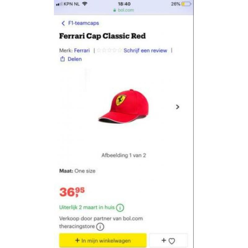 Officiële formule 1 Ferrari merchandise