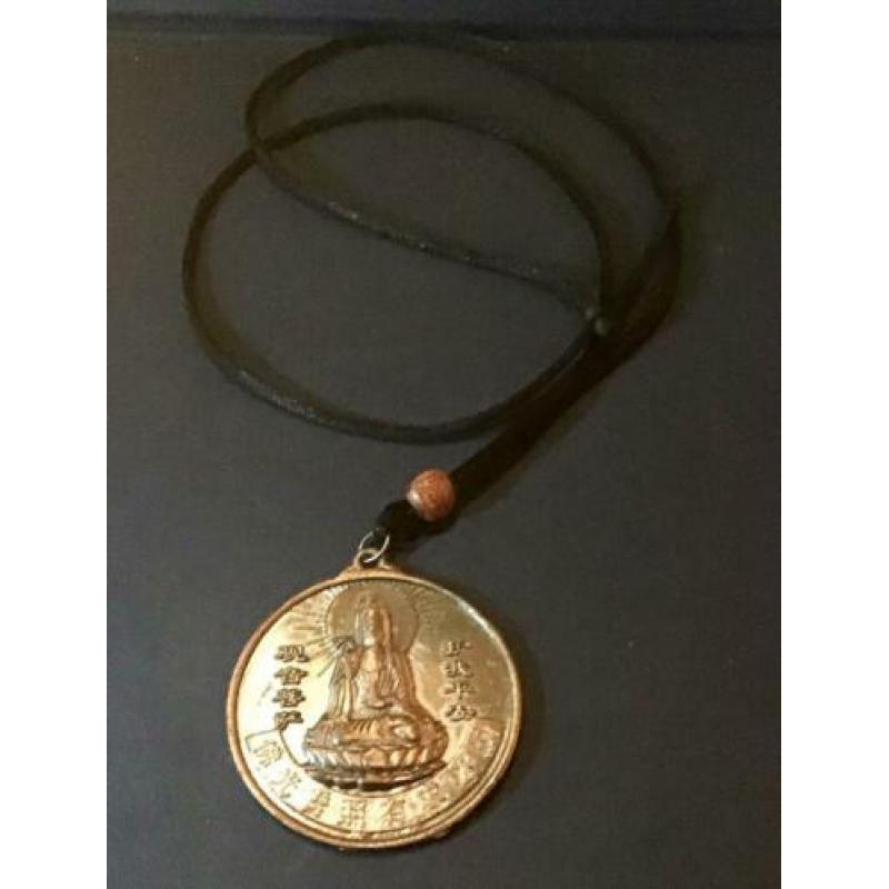 Vintage ketting chinese ketting koperen hanger buddha