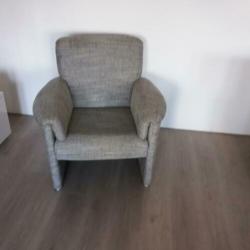 Grijs gemêleerde stoffen fauteuil (stoel)
