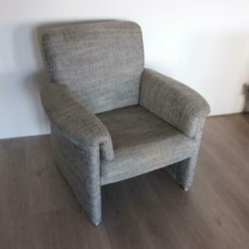 Grijs gemêleerde stoffen fauteuil (stoel)