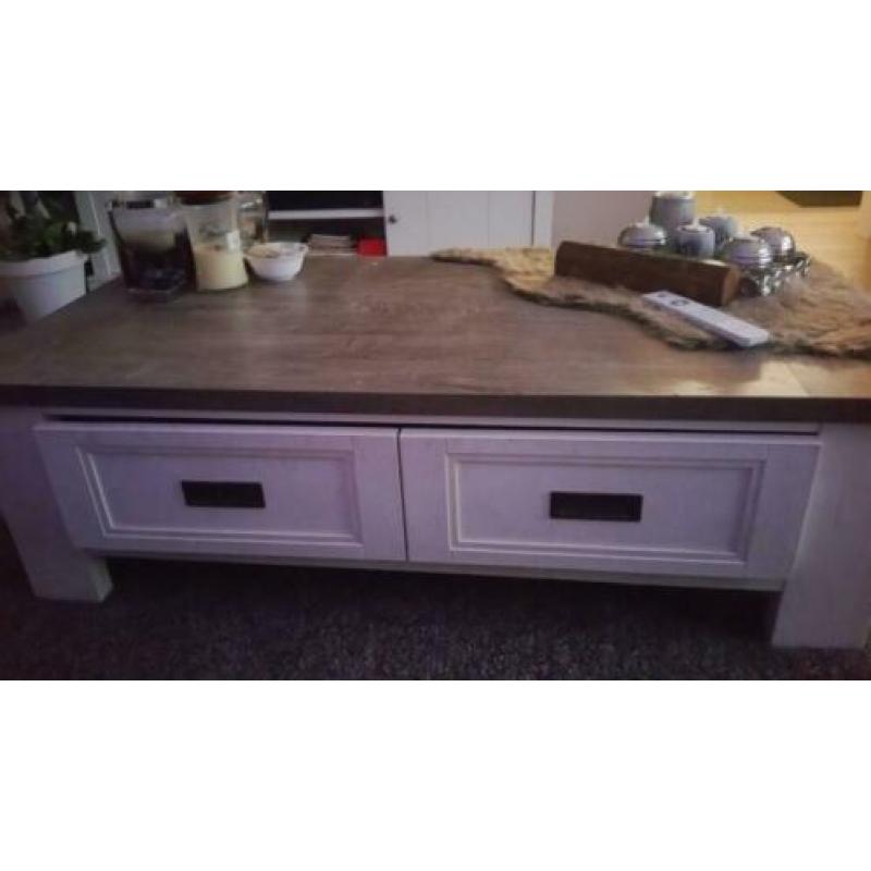 Salon eettafel tv kast wit met houd