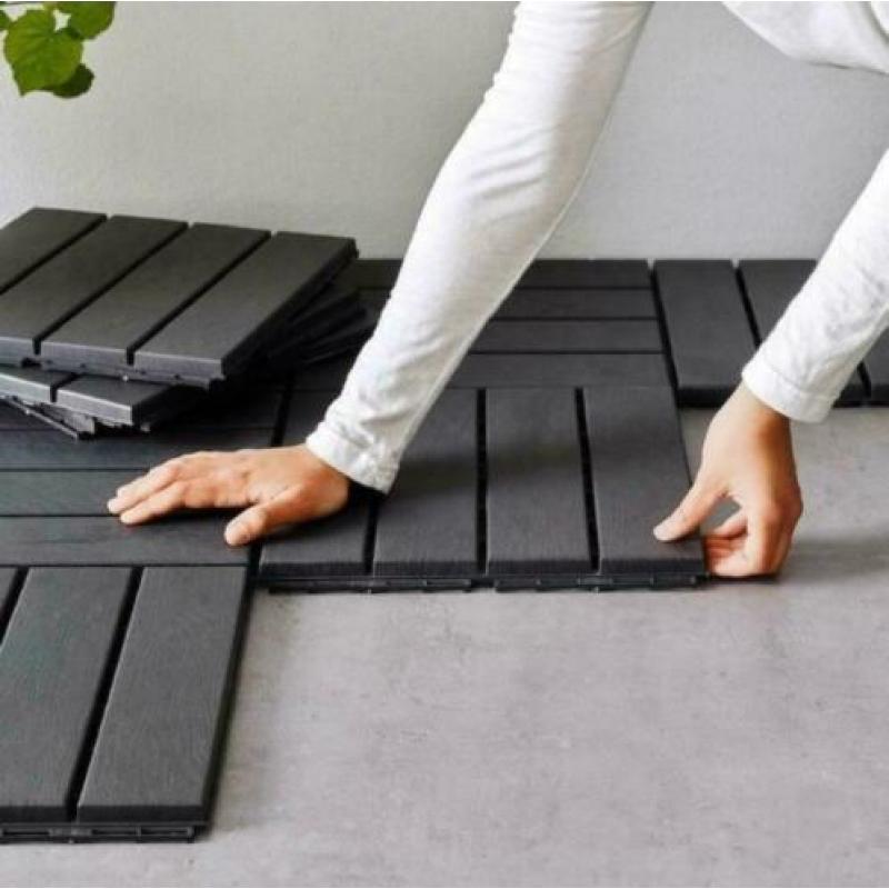 Kunststof Terras tegels / vlonders antraciet IKEA RUNNEN