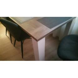 Salon eettafel tv kast wit met houd