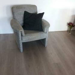 Grijs gemêleerde stoffen fauteuil (stoel)
