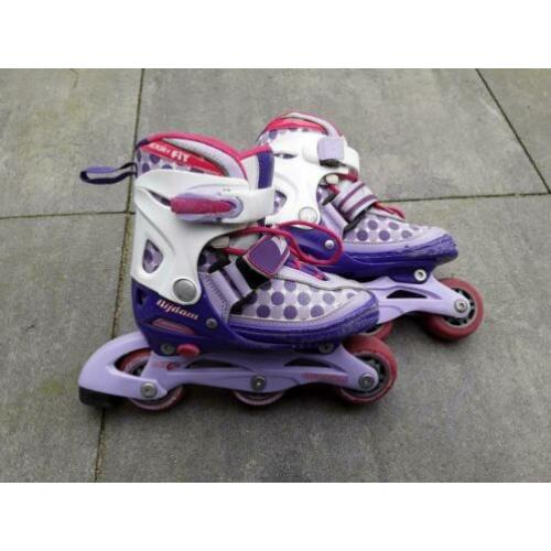 Nijdam skeelers adjustable 27-30, wit-rose-paars