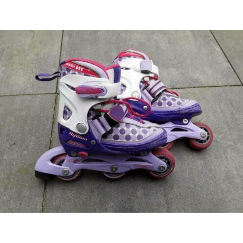 Nijdam skeelers adjustable 27-30, wit-rose-paars