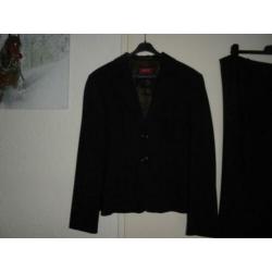 TAIFUN zwarte krijtstreep pak blazer + rok mt 42/44. ZGAN!