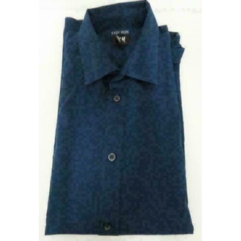 blauw easy iron overhemd maat M