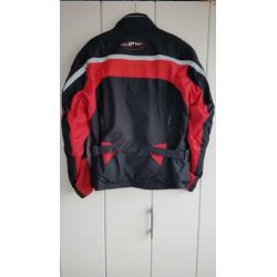 Mooie rood zwarte motorjas mt XL unisex voor dames en heren