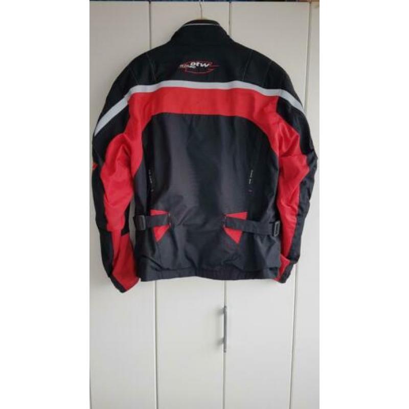 Mooie rood zwarte motorjas mt XL unisex voor dames en heren