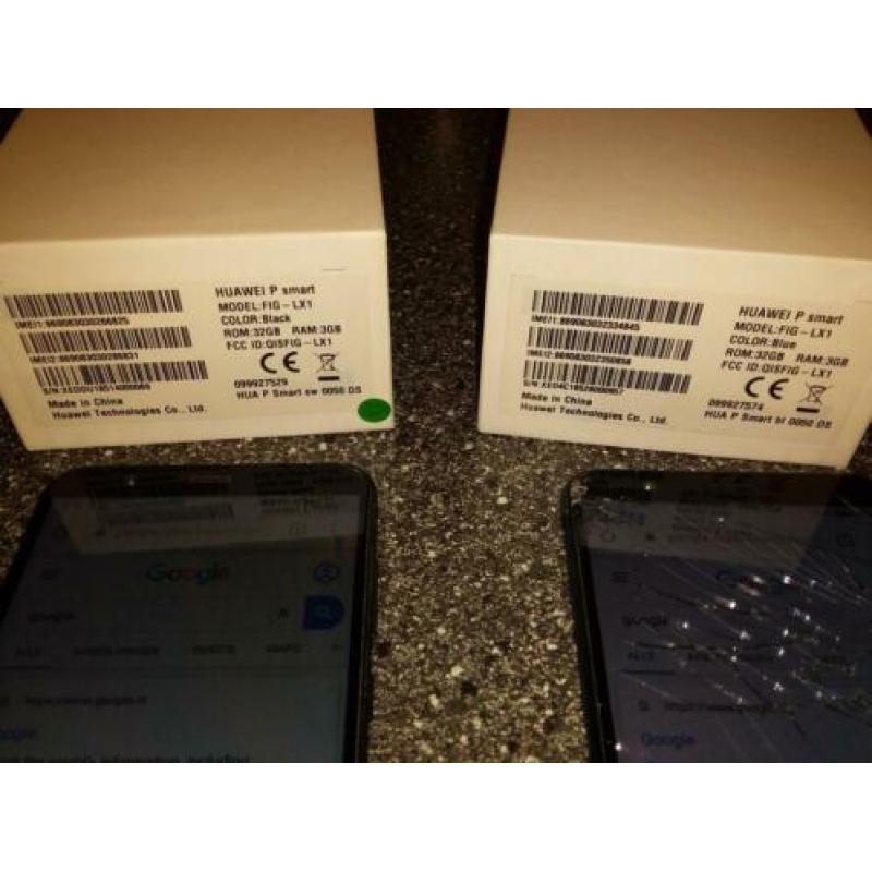 2X Huawei P Smart 1x blauw en 1x zwart. €60 p/st. 2 voor 100