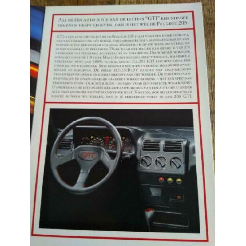 Peugeot 205 GTi folder uit 1993 prachtige staat