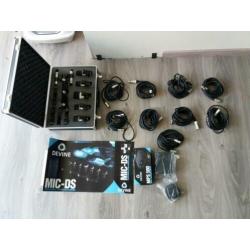 Drummicrofoonset 7 delig met xlr kabels en fantoomvoeding