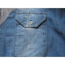 D365 Gallice mt L overhemd denim blauw borstzakjes