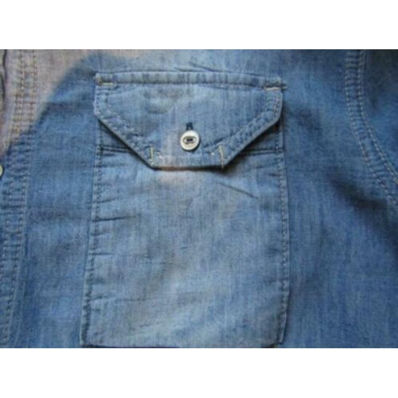 D365 Gallice mt L overhemd denim blauw borstzakjes