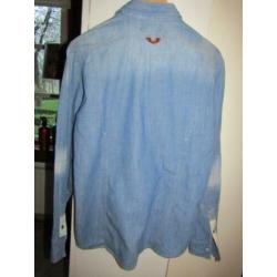D365 Gallice mt L overhemd denim blauw borstzakjes