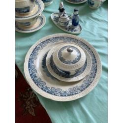 Blauw boerenhoeve servies compleet