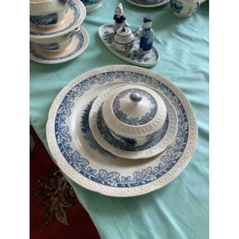 Blauw boerenhoeve servies compleet