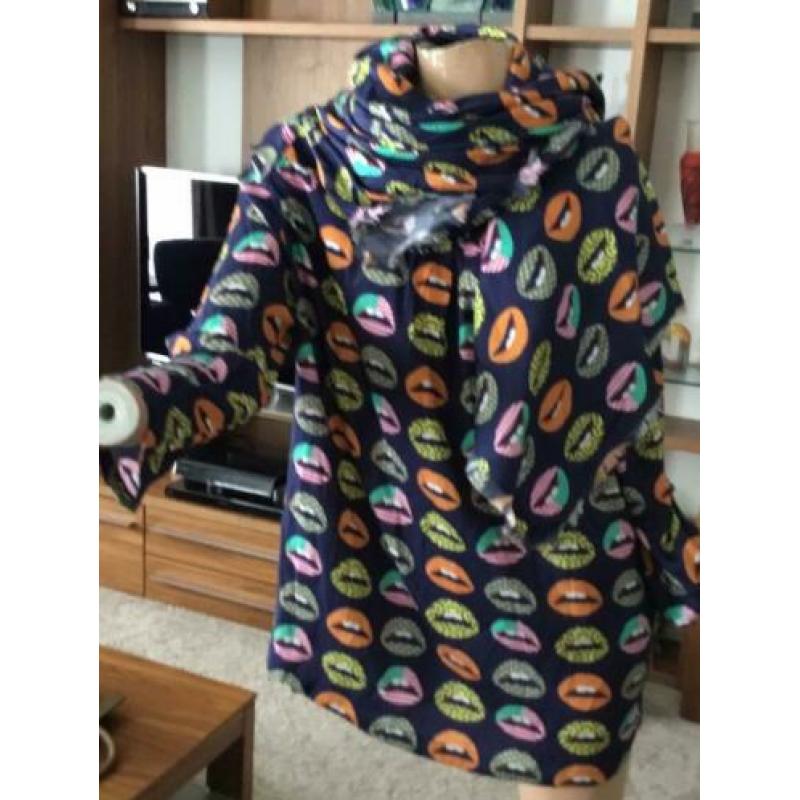 ANNI CARLSSON blouse en SJAAL ?? 100% ZIJDE maat m