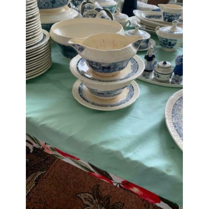Blauw boerenhoeve servies compleet
