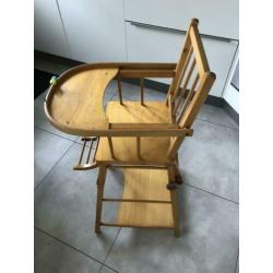 Houten kinderstoel 2in1