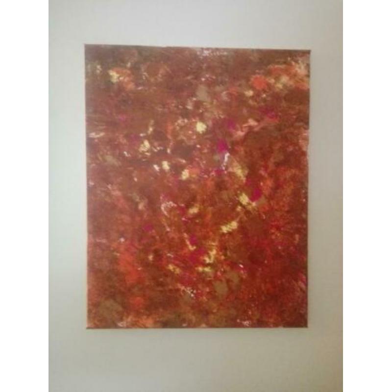 schilderij abstract [ de vijf ] alle 5 dus ook op doek......