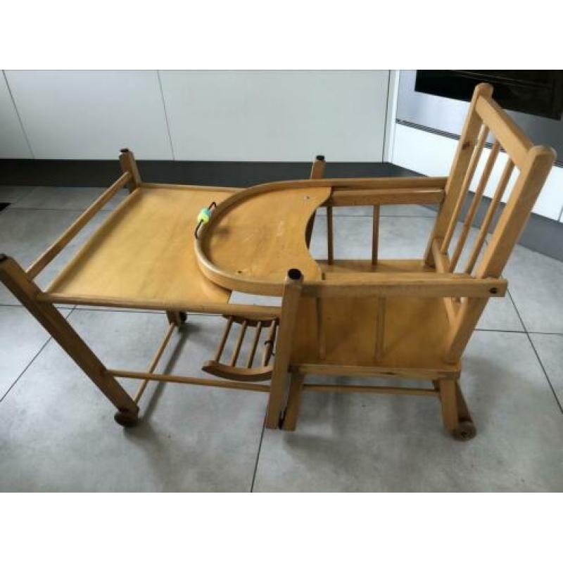 Houten kinderstoel 2in1