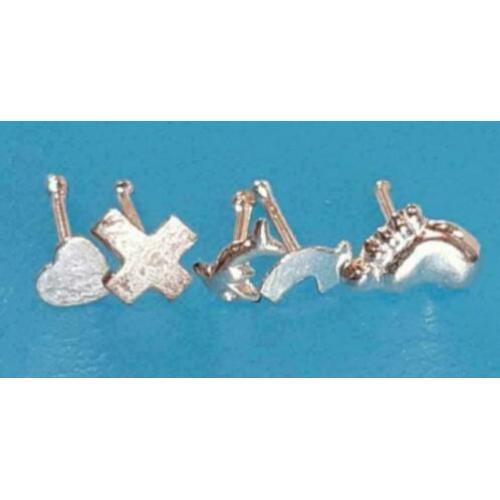 Set van 5 neusknopjes echt zilver ~ 88409