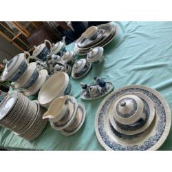 Blauw boerenhoeve servies compleet