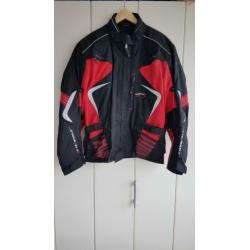 Mooie rood zwarte motorjas mt XL unisex voor dames en heren