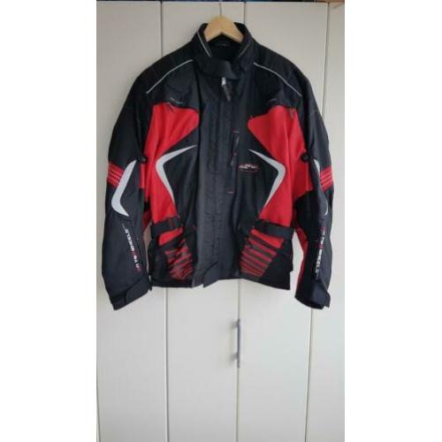 Mooie rood zwarte motorjas mt XL unisex voor dames en heren