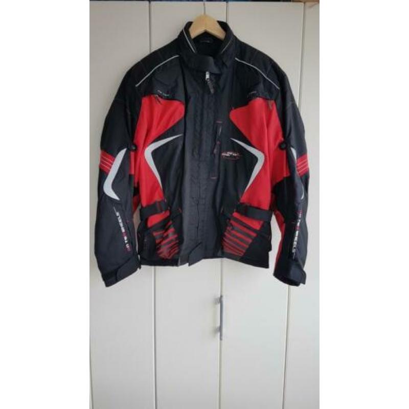 Mooie rood zwarte motorjas mt XL unisex voor dames en heren