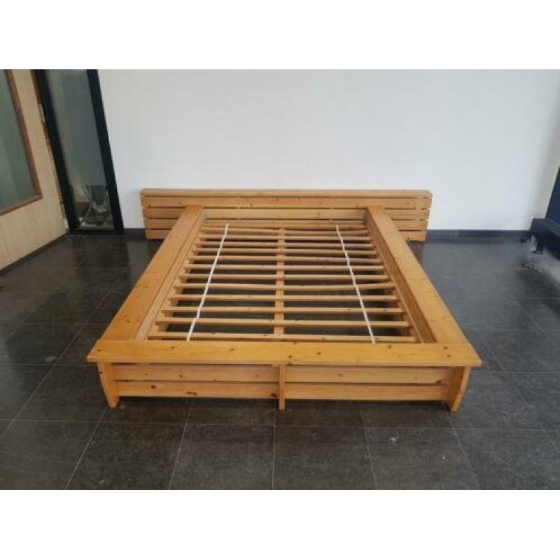 Complete 2 persoons bed grenen