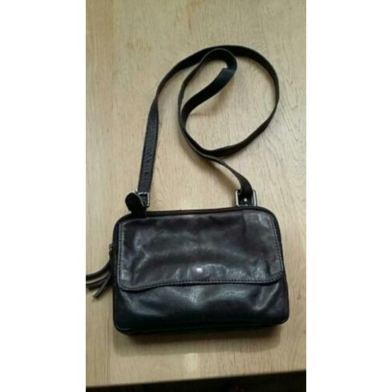 Zwart leren tas
