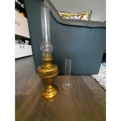 Koperen olielamp incl. extra glaasje