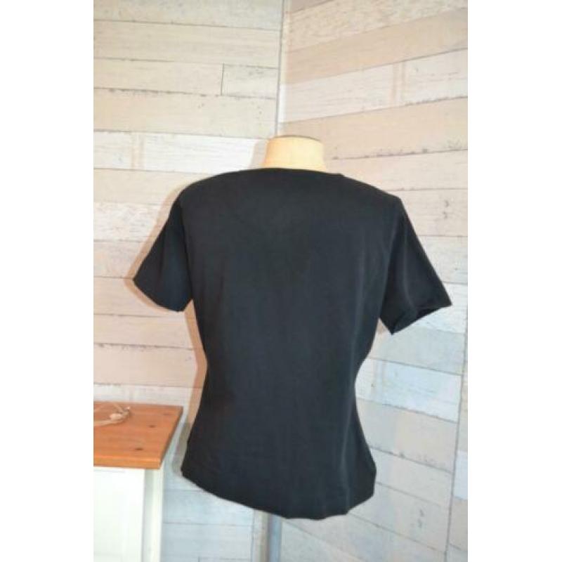 promiss zwart basic shirtje van stretch katoen M/L -- K434