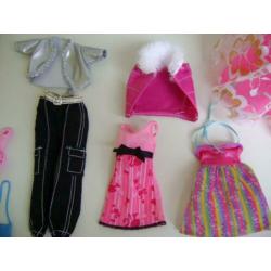 10 del barbie set met lange roze galajurk jas tas shirt broe