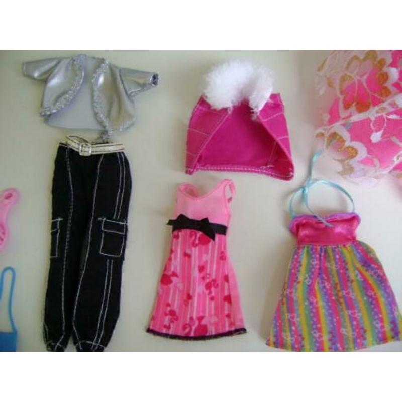 10 del barbie set met lange roze galajurk jas tas shirt broe