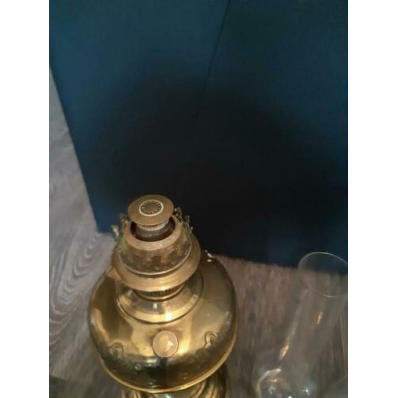Koperen olielamp incl. extra glaasje