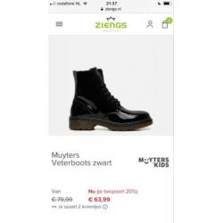 Muyters laarsjes enkellaarzen biker boots zwart lak mt 38