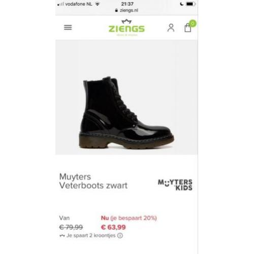 Muyters laarsjes enkellaarzen biker boots zwart lak mt 38