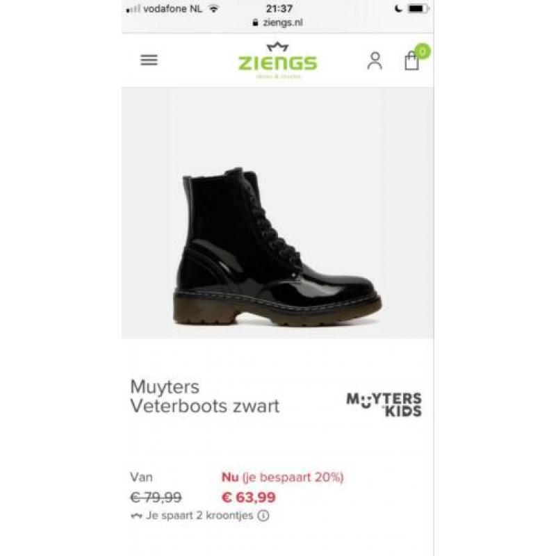 Muyters laarsjes enkellaarzen biker boots zwart lak mt 38
