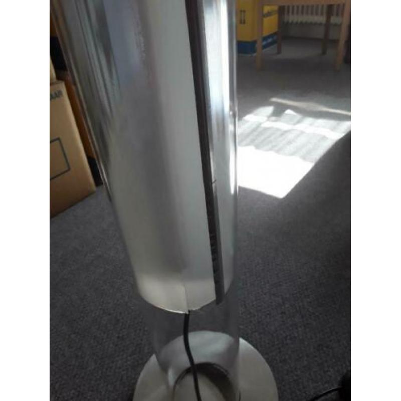 Design lamp buisvormig, staande, glas en metaal