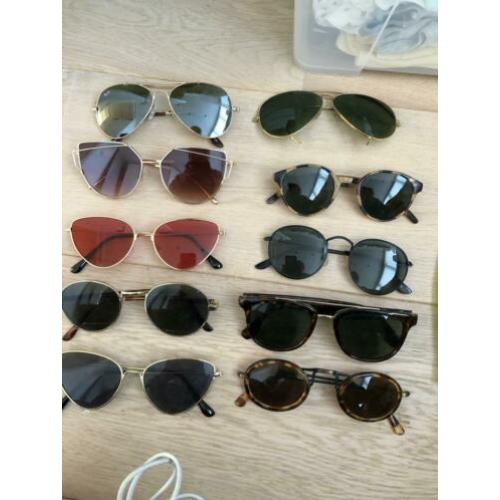 10 paar retro vintage hippe zonnebrillen in goede staat set