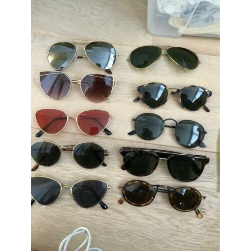 10 paar retro vintage hippe zonnebrillen in goede staat set