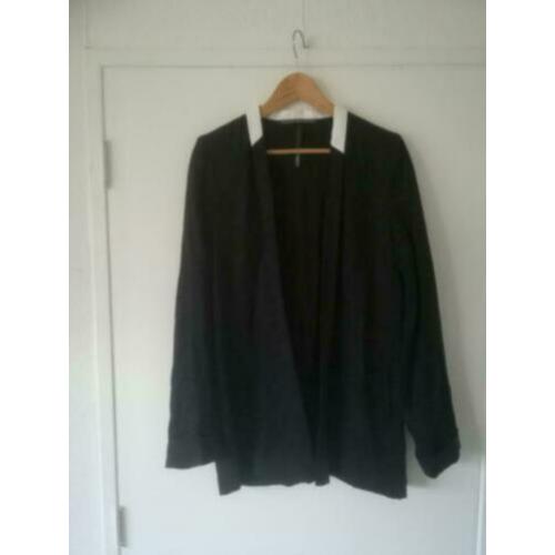 10 Days oversized blazer jasje zwart bies wit 0