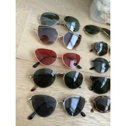 10 paar retro vintage hippe zonnebrillen in goede staat set