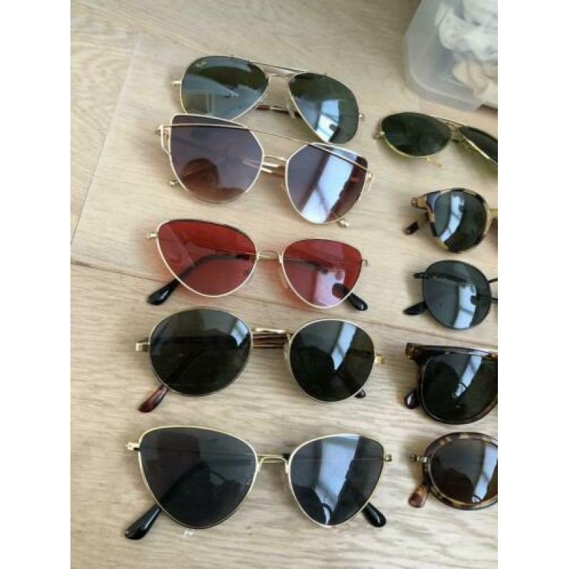 10 paar retro vintage hippe zonnebrillen in goede staat set