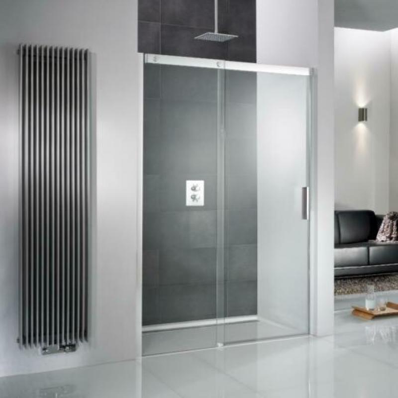 Schuifdeur nis 120 cm Grijs glas Ben Futura chroom